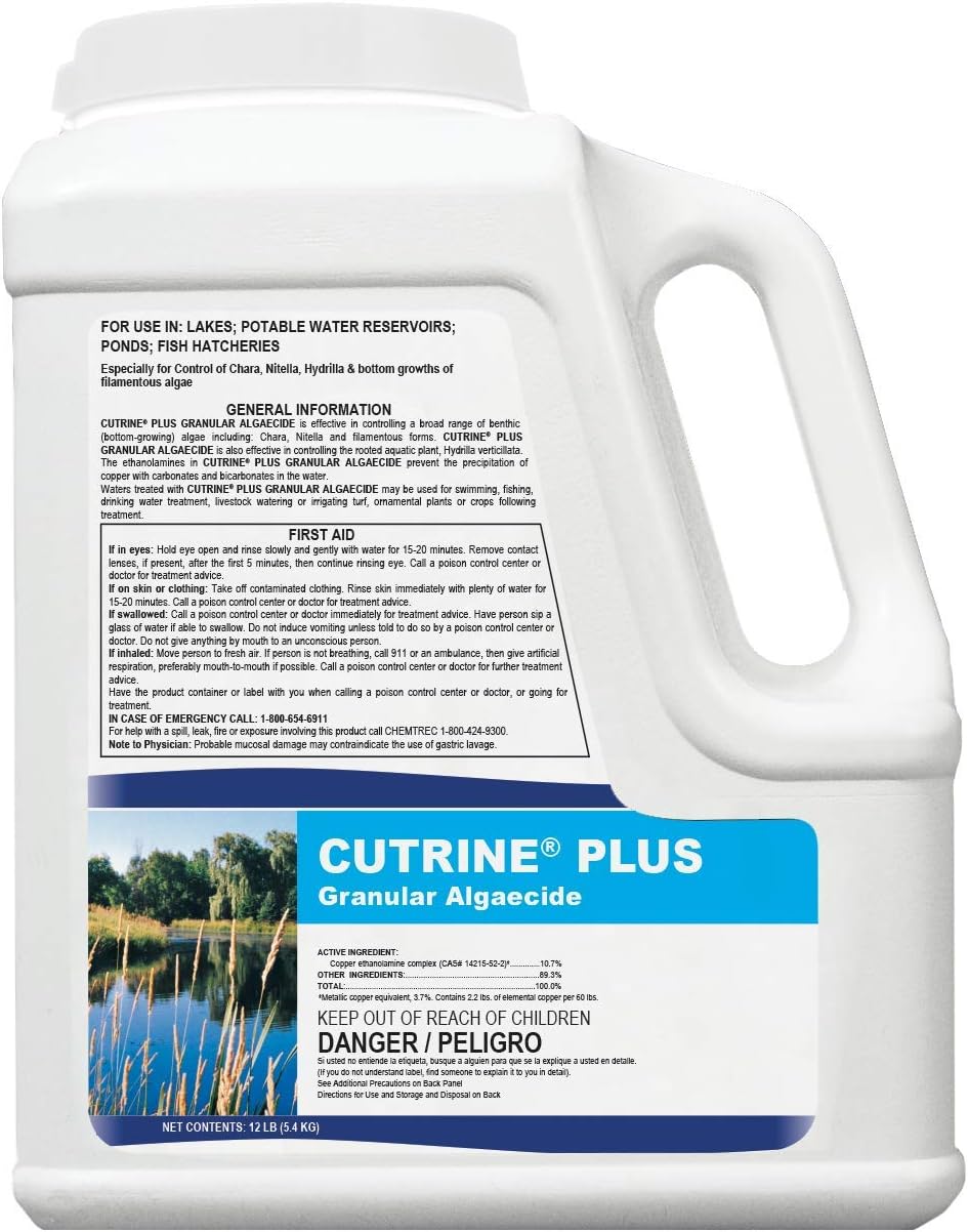 Cutrine-Plus Granular Algaecide 30 lbs EPA-Approved Copper-Based Treatment for Chara, Filamentous, and Planktonic Algae, Fast-Professional Level Algae Control