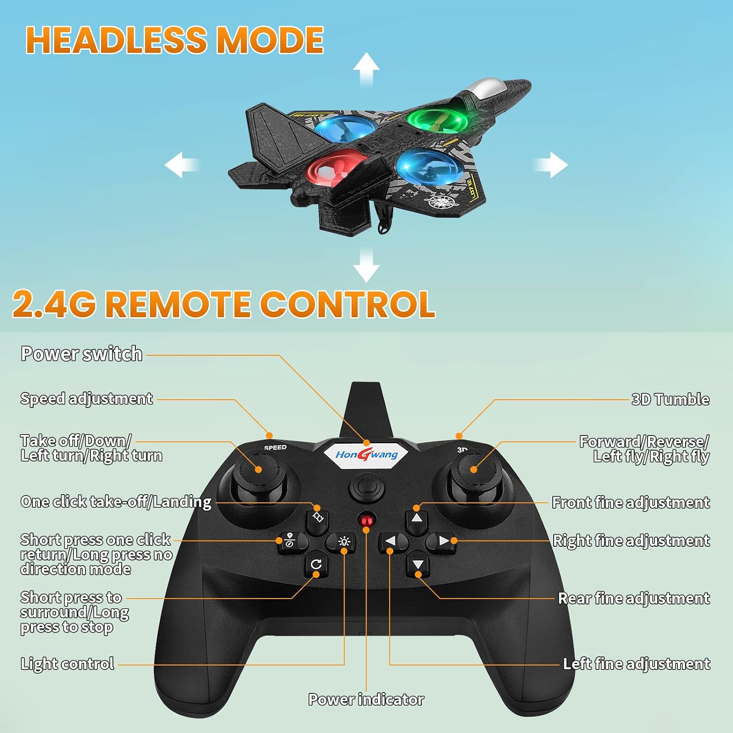 RC Plane 2.4GHz Remote Control Plane L0712 Drone Quadcopter Hovering with Auto Hovering Fighter Aircraft RC Airplane RTF for Beginner, Kids and Adults,3D Flip Airplane Toy