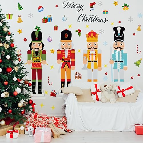 Miniatura 35 de Calcomanías de pared para árbol de Navidad de 38.58 x 37 pulgadas, calcomanías de pared extraíbles para ventana de Navidad, decoración para Navidad