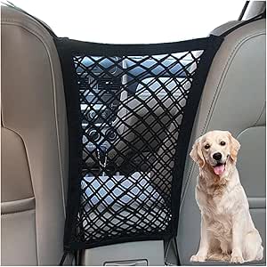 DYKESON Dog Car Net Barrier Pet Barrier with Car Mesh Organizer for Dogs & Kids