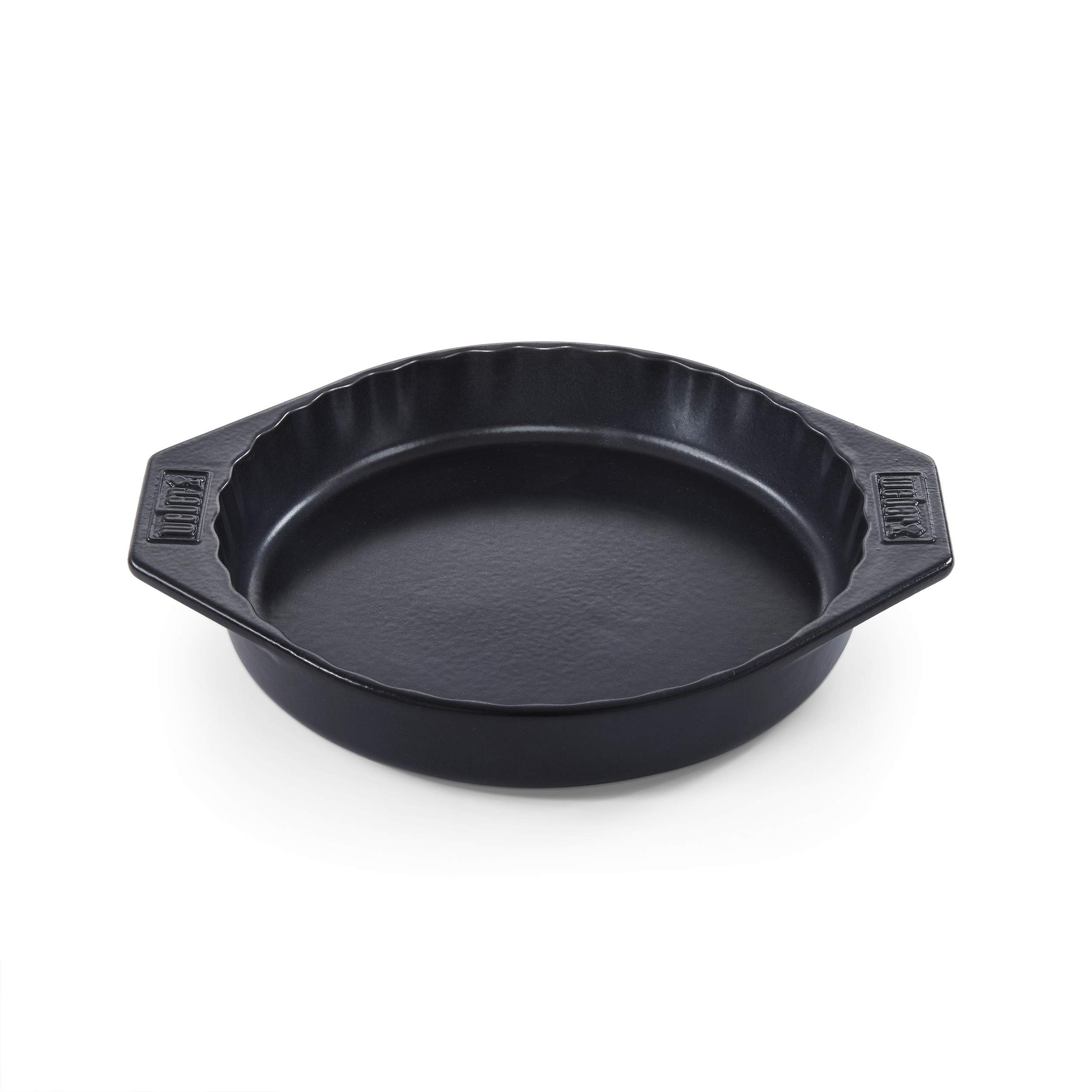 Weber Moule à Tarte en céramique (Ø 30cm), Parfait pour Les gâteaux, gratins et Desserts, Compatible Lave-Vaisselle, résistant à la Chaleur, Facile à Nettoyer, Tous Les barbecues - Noir (17887)