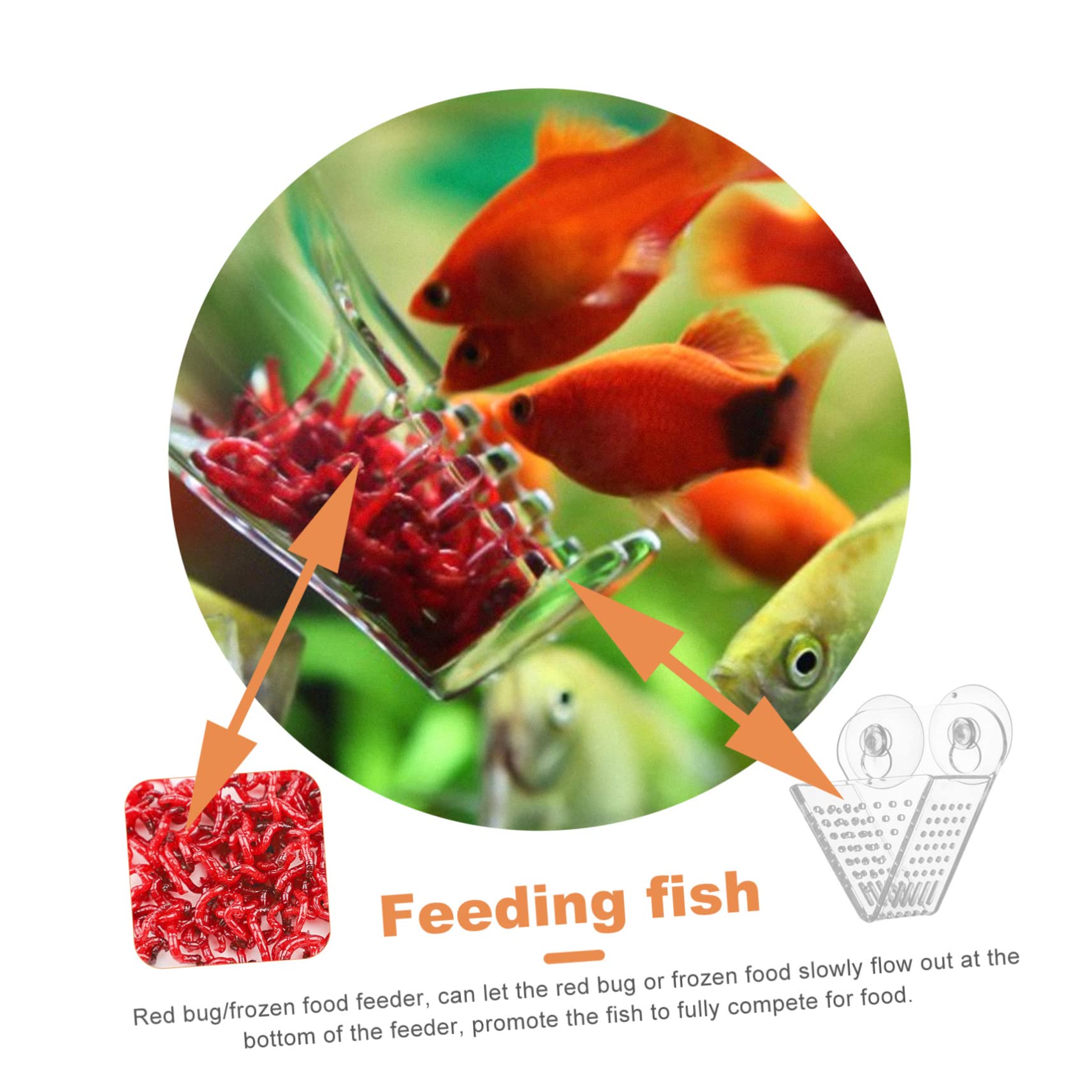 BESPORTBLE 3piezas Alimentador De Acuario Doble Ventosa Dispensador De Comida para Peces Herramienta para Alimentar Gusanos De Accesorio para Tanques De Agua Dulce