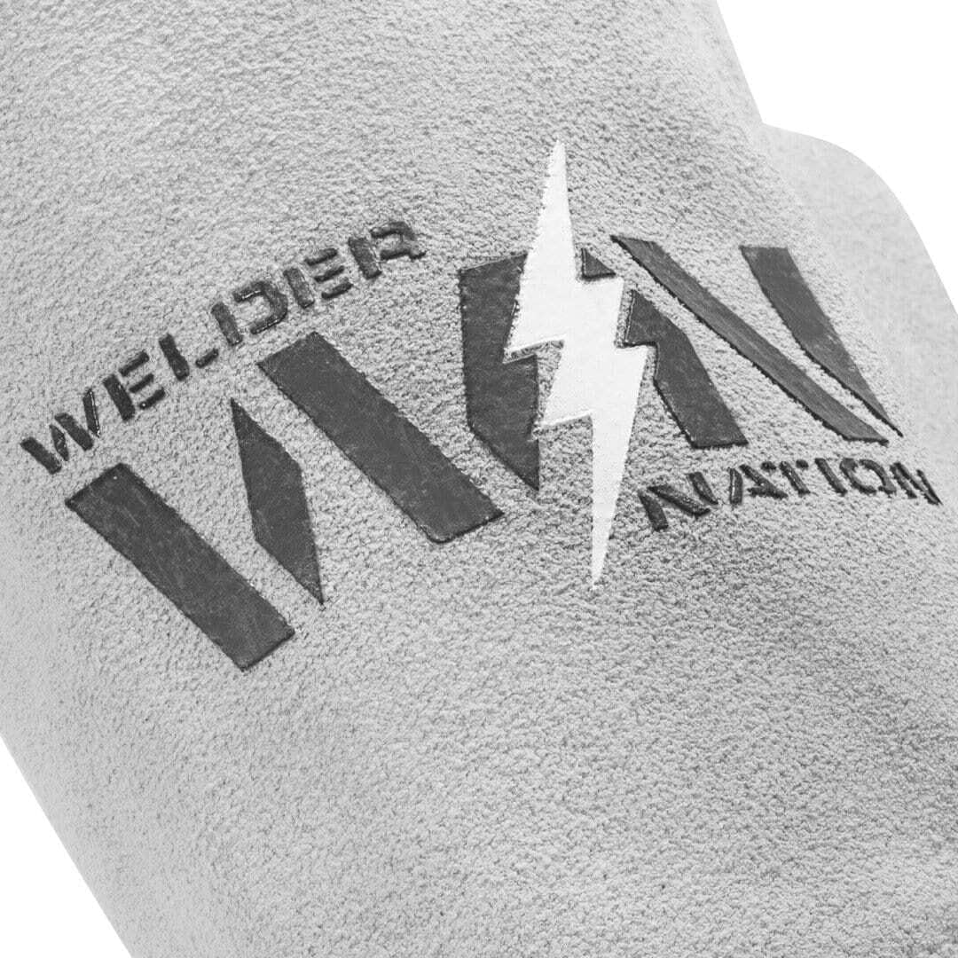 Welder Nation Stick Welding Work Gloves - Fire, Heat Resistant Buffalo Leather Gloves with Padded Knuckles, Hook & Loop Cuffs