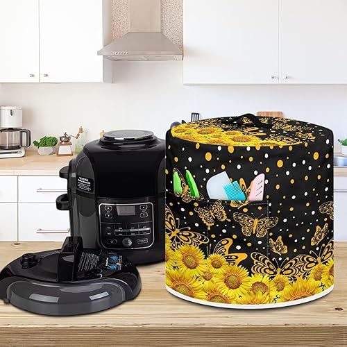 Miniatura 3 de Funda para olla arrocera de flores de mariposa, a prueba de polvo, lavables, accesorios para cocinar arroz con bolsillos, decoración de Acción de