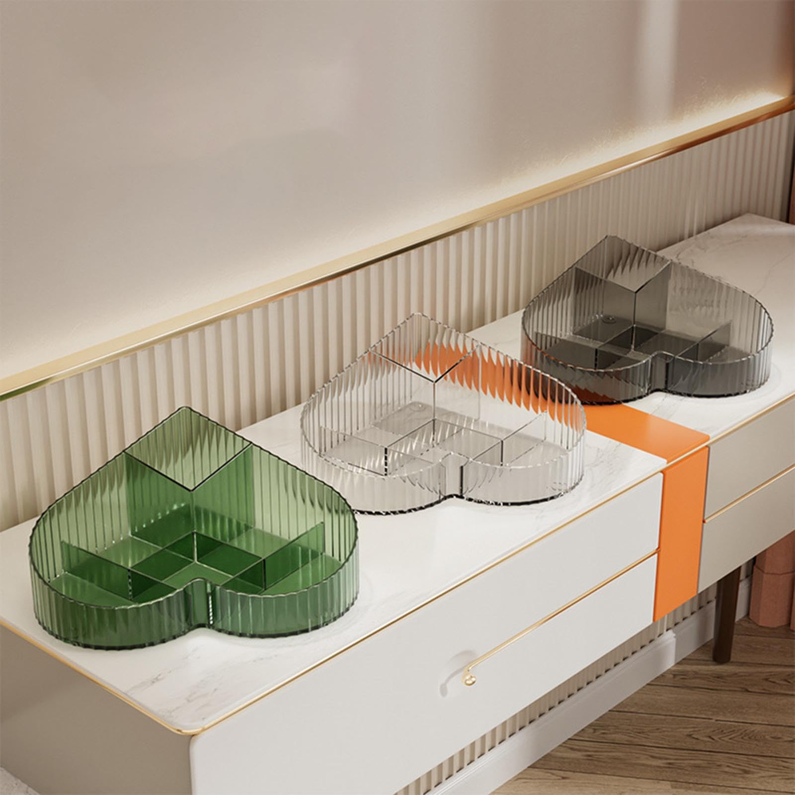 CALANDIS™ Cosmetic Organizer Countertop Cosmetic Display Case for Bathroom Office Home Green | Storage Boxes | Home Organization | Household Supplies & Cleaning 2