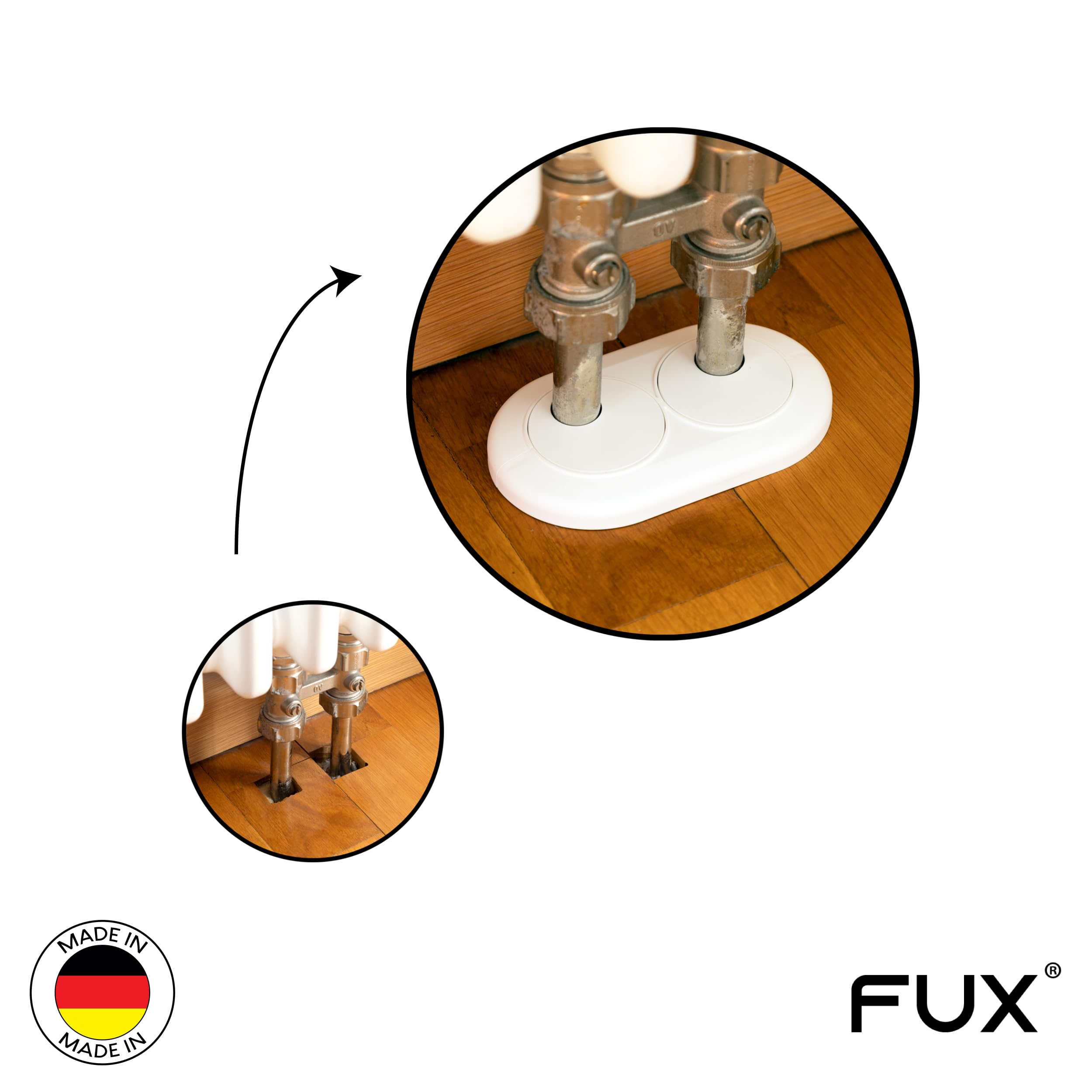FUX 5 Pcs Cache Tuyau Rosace Radiateur 22mm Blanc - Rosace Double pour Coffrage PVC