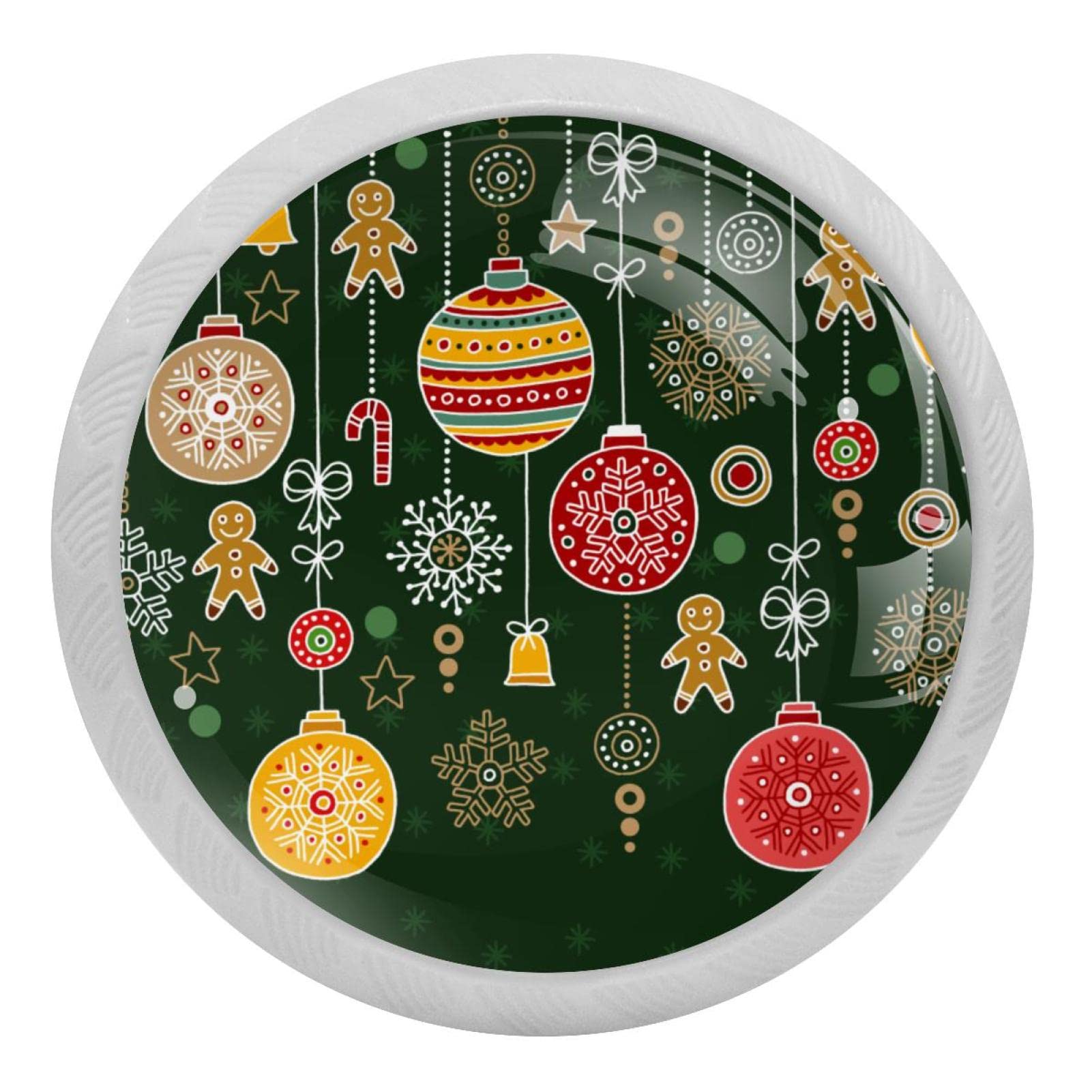 Poignées de tiroir de Noël 3,5 cm lot de 4 boutons fluorescents verts pour meuble et cuisine