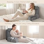 ENITYA Reading Pillow for Sitting in Bed Adult, Back Pillow for Bed Sitting up, Backrest Cushion, Lounging/Reading/Gaming/Resting/Watching TV, Bedrest, Couch or Floor, Medium 19"(Grey) | Back Pillow for Bed Sitting Up/Watching TV/Nursing/Recovery/Gam