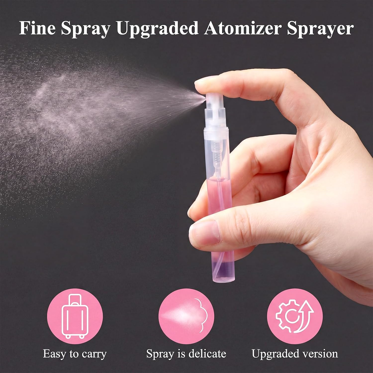 20pcs Mini Spray Bottle, 5ml Empty Spray Bottles with 5pcs Transfer Pipettes, Perfume Fine Mist Spray Bottles Clear Travel Size Spray Bottle Small Spray Bottles, Plastic Portable Travel Bottle