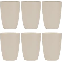 Wheat Straw Reusable Cup 12 oz - Unbreakable Drinking Glasses Sets of 6 - Dishwasher Safe Tumbler - Lightweight, BPA Free and Eco friendly 6Pcs/Beige