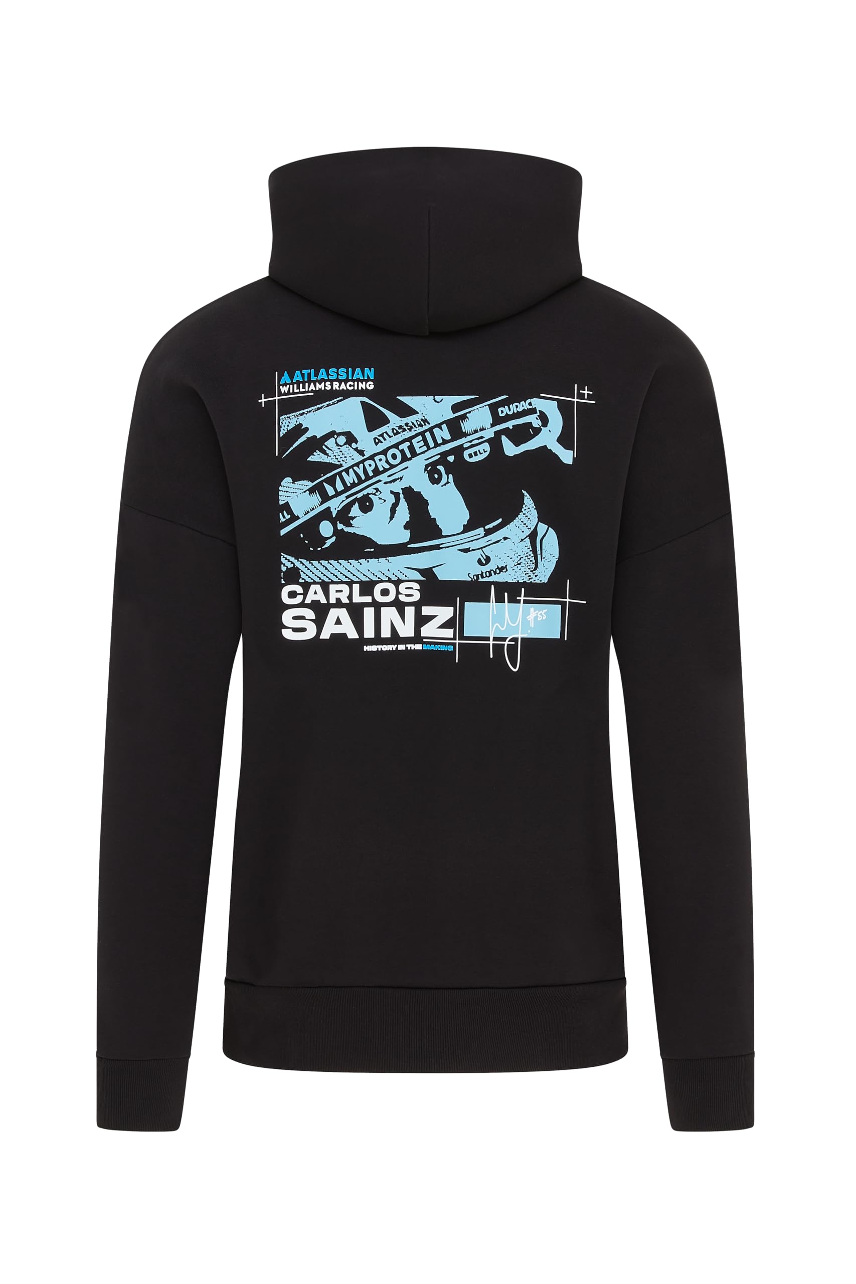 Reflo Unisex Black Williams Racing F1 Team, Official Driver Collection, Carlos Sainz Driver Graphic Sweatshirt Hoody, Blue (Uk, Alpha, Xl, Regular, Regular)