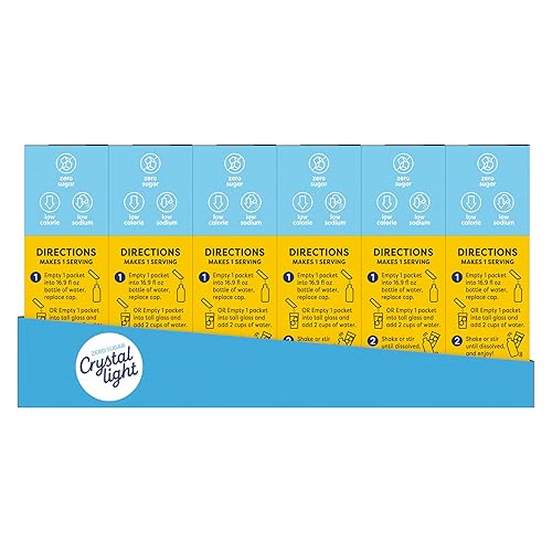 Miniatura 8 de Crystal Light - Mezcla de bebida en polvo con sabor natural a limonada (paquete de 120 unidades, 12 cajas de 10 paquetes para llevar)