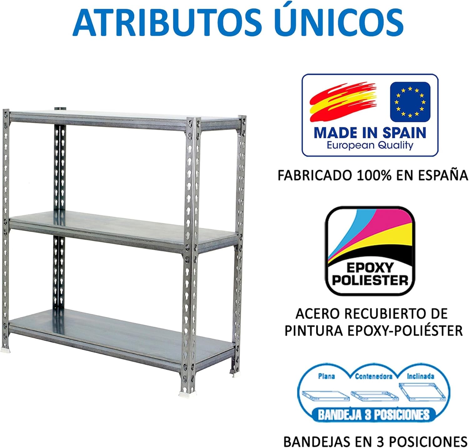 Simon Rack Simonclick Heavy-Duty Shelving, 1000 x 1100 x 400 mm, Maximum Load 200 kg, 3 Adjustable Shelves, Cellar Shelf, Storage Shelf, Galvanised