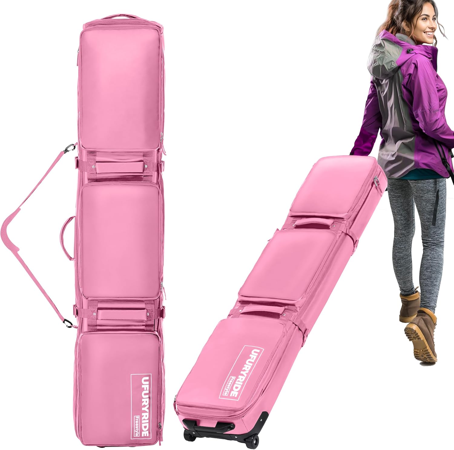 Elevens Double Rolling Ski Bag Padded Waterproof Snowboard