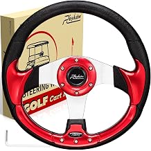 Roykaw Golf Cart Universal Steering Wheel Compatible with EZGO RXV TXT, Club Car DS Precedent Tempo, Yamaha G29 Drive Drive 2,Universal Design for Most Golf Cart