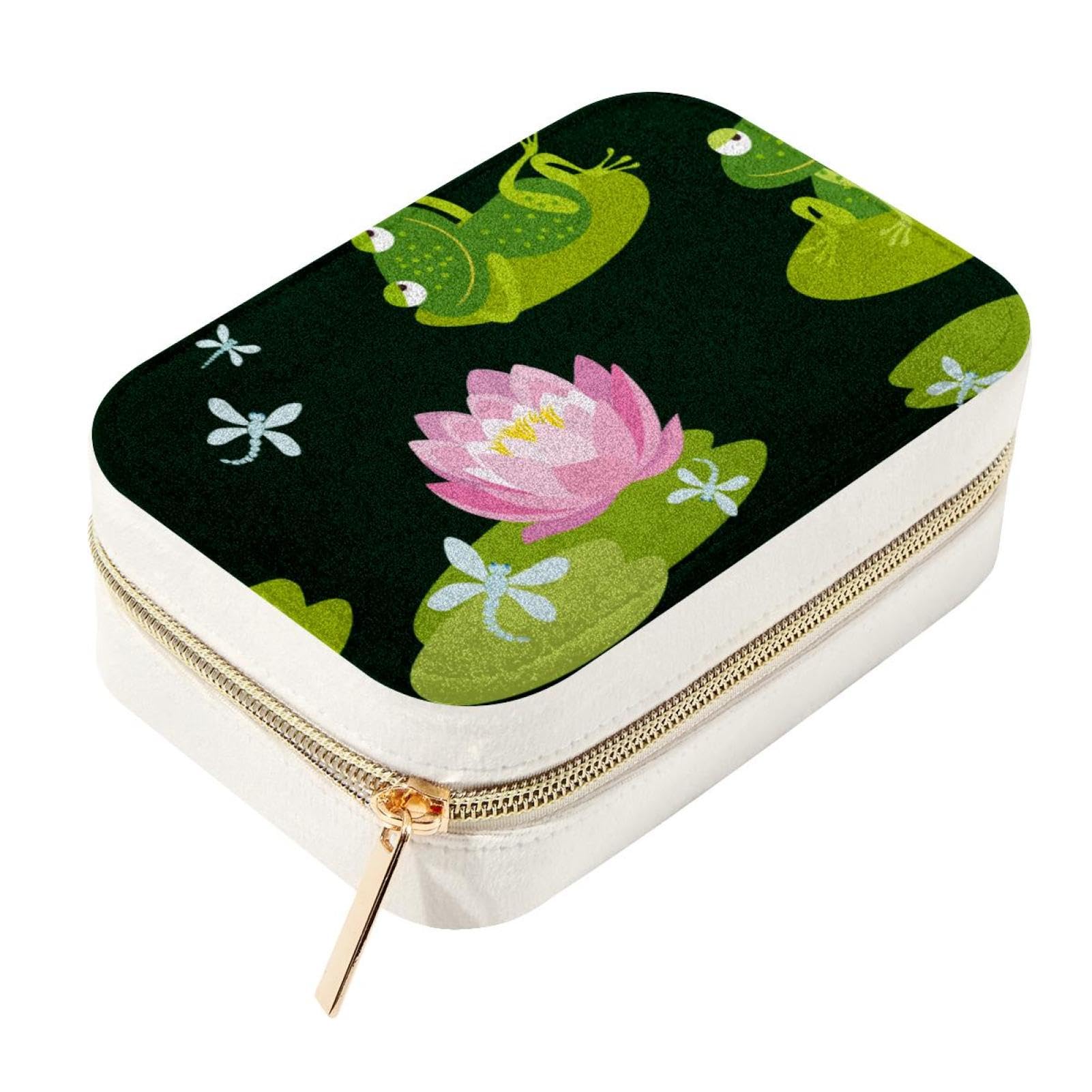 Boîte à bijoux de voyage en velours rose pour week-end et vacances