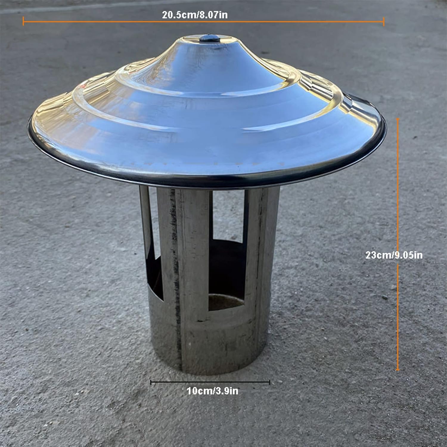 煙突カバー、ステンレススチール煙突カウルキャップ、下降気流防止鳥よ