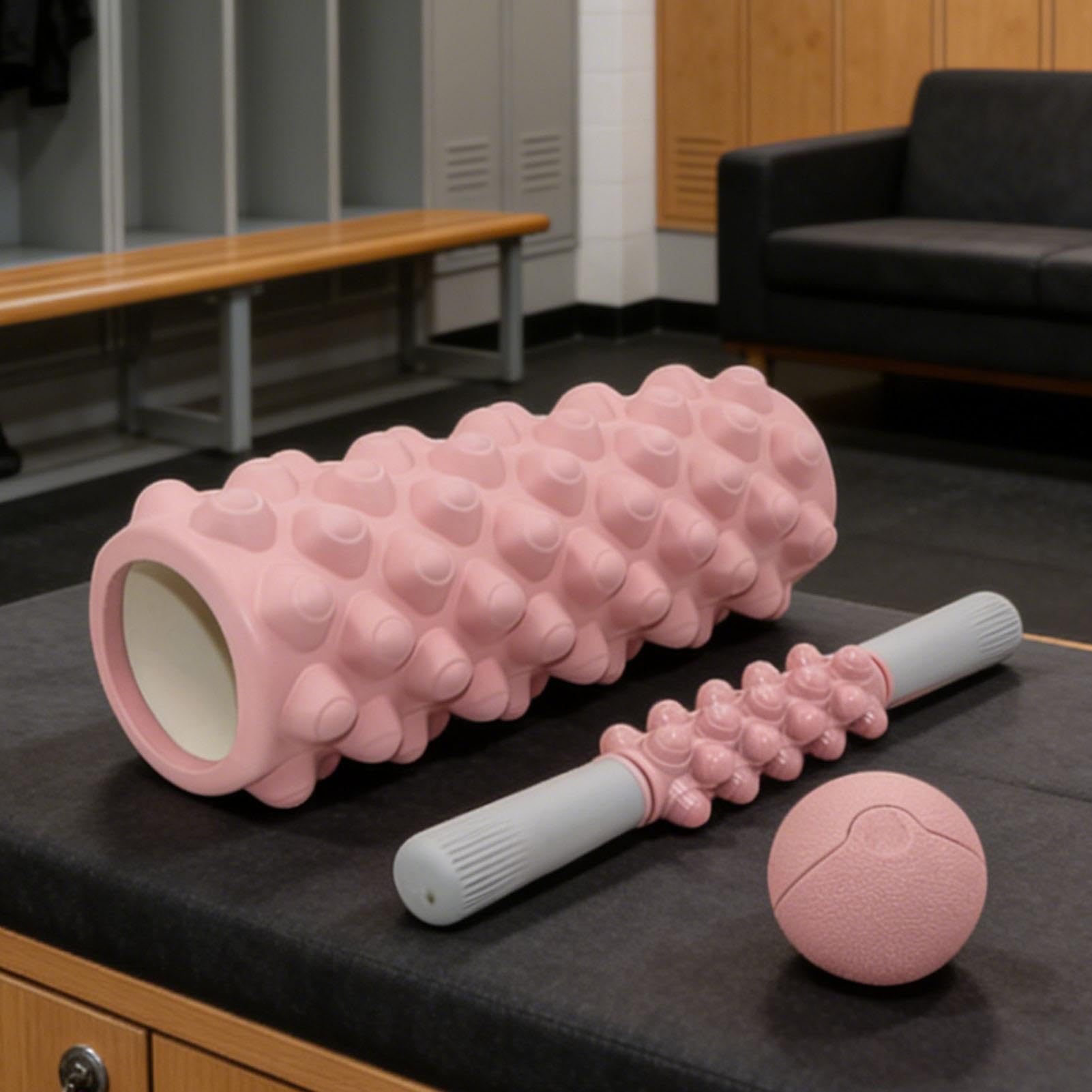 Ensemble de rouleaux de fascia - Ballon de massage haute densité - Pour la maison, les voyages, le dortoir étudiant, le yoga, le pilates, la musculation, la relaxation