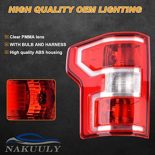 Miniatura 5 de Nakuuly Luz trasera compatible con Ford F150 F-150 2018 2019 2020 Luz trasera del lado del conductor, luz trasera del lado del conductor, montaje