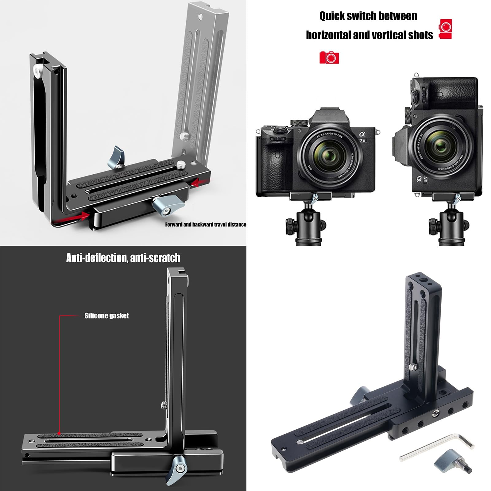 DSLR Camera L wspornik poziomy przełączanie statyw szybkie uwalnianie płyta stabilizator monopod adapter pionowy uchwyt do kamery