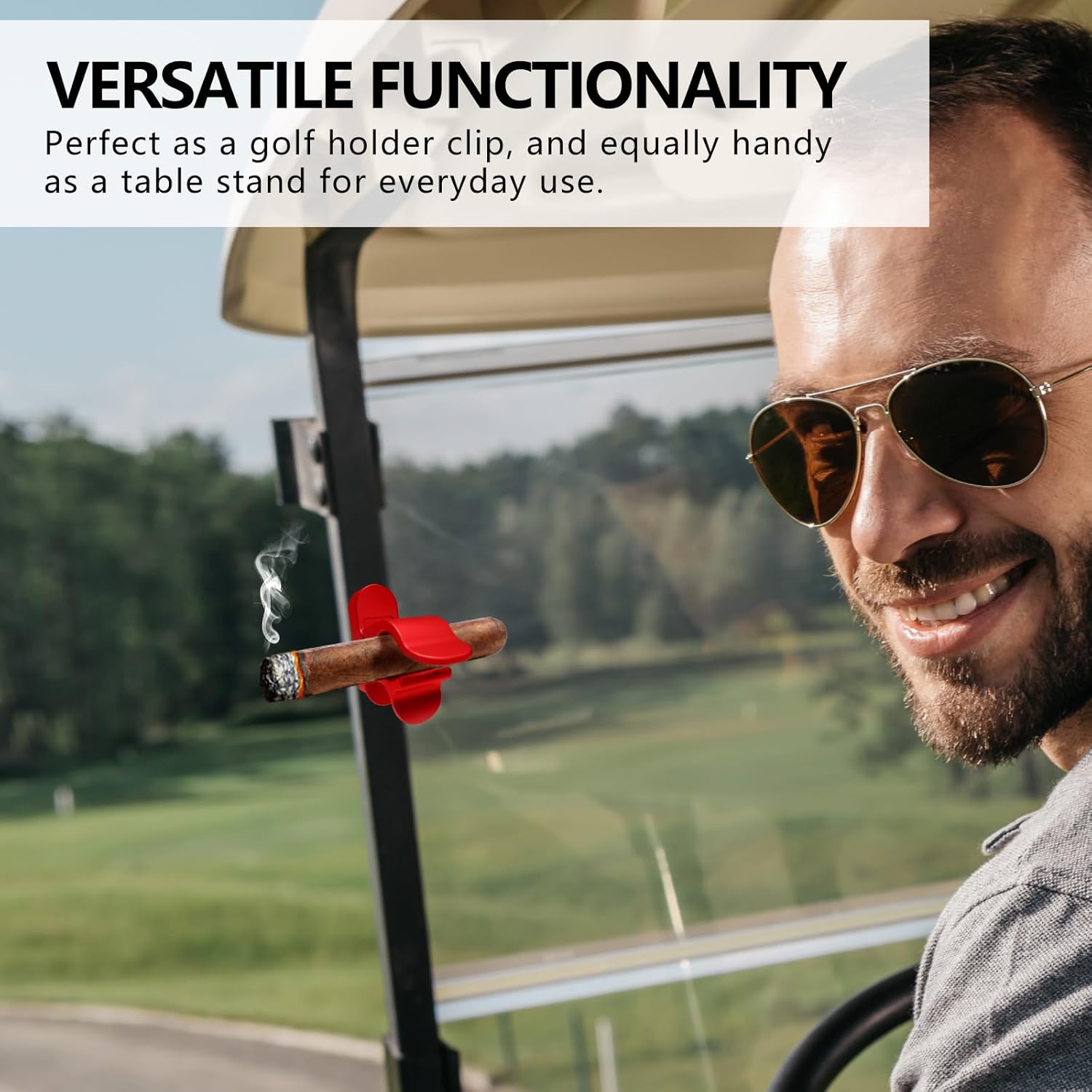 2-Pack Magnetic Golf Holder Clip for Golf Cart with Hook Design, Aluminum Alloy Golf Cart Hold with Secure Grip & Hook & Loop Strap, Golf Cart Accessories, Ideal Golf Gifts for Men