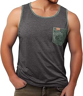 Summer Tops Camiseta sin mangas para hombre, camiseta sin mangas, informal, deportiva, de algodón, ligera