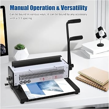 Round Hole Binding Machine Wear Resist 3:1 Pitch Wire-O Binder Iron Ring A4 Paper Binder Tool for Home & Office for Reports, Contracts