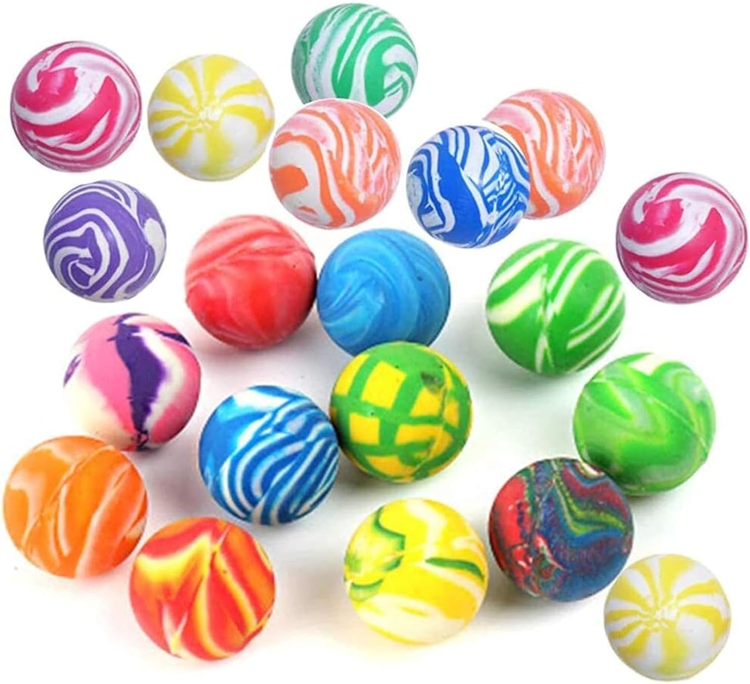 Monkeycrafts 24 Pcs Round Bouncing Jumping Colorful Pickleball Balls Play Game for Kids Children Girl Crazy Outdoor Playing Ball Netball Birthday Return Gift (Multicolor) (Pack 2)