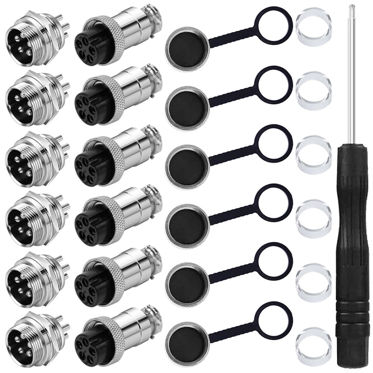 オス5メス5 Amazon.co.jp: Xiatiaosann 6個 GX16 5ピン 航空コネクタ オス
