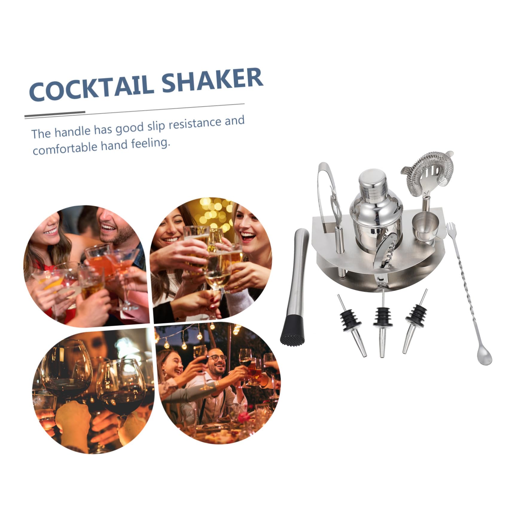 Shaker à Cocktails Polyvalent en Acier Inoxydable Professionnel, Kit de Barman Portable 12 Pièces pour Bar et Maison, Accessoires pour Préparation de Boissons et Milk Tea