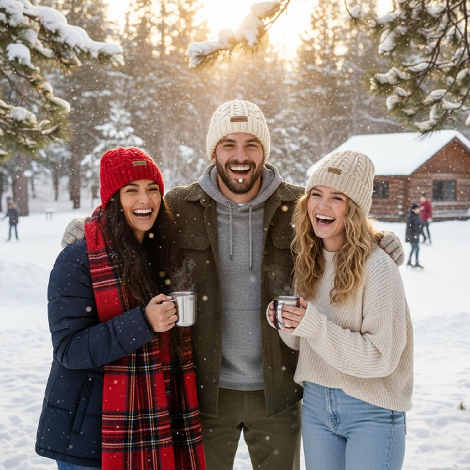 Cable Knit for Women Winter Warm Chunky Skull Cap Cold Weather Fleece Lined Thick Fold Cuff Beanie Hats 2026 - Image 3