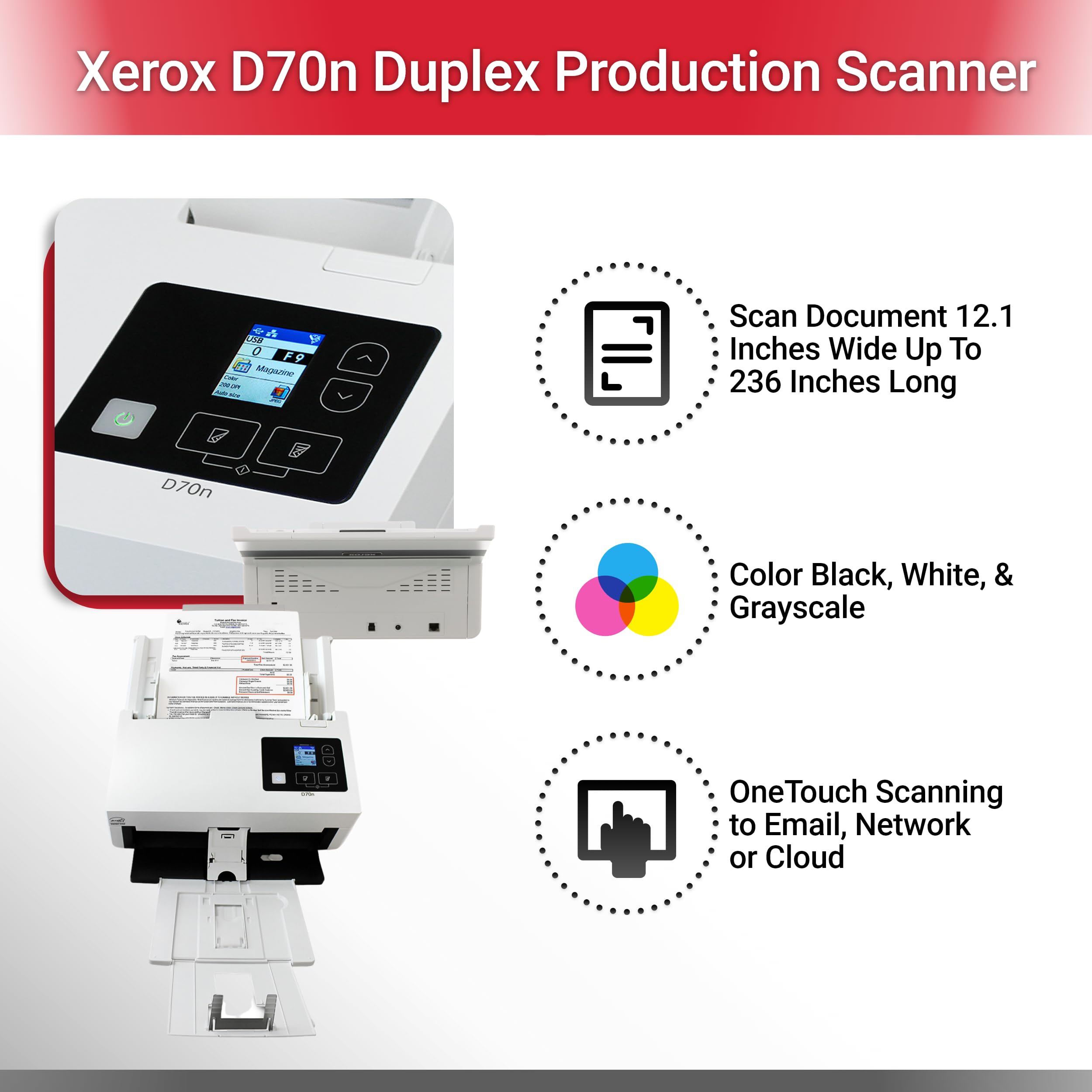 Xerox D70n - Scanner di produzione duplex con alimentatore documenti