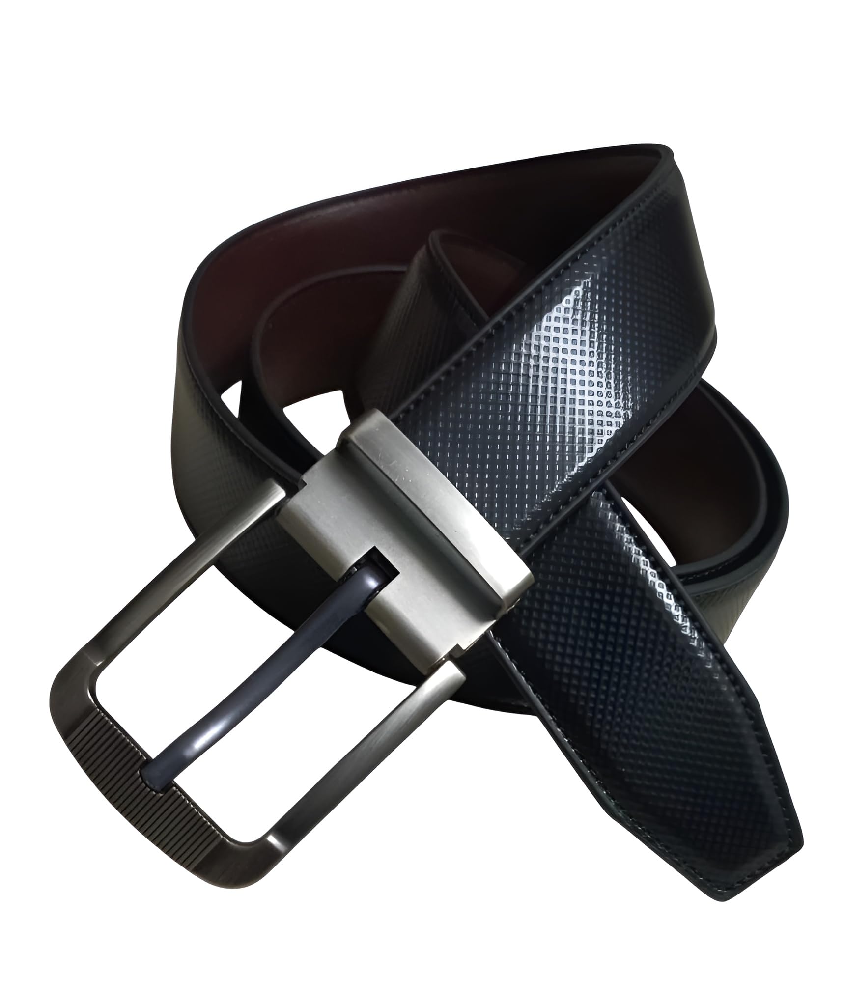 Men's Reversible PU-Vegan Leather Belt for Men Boys Gents Formal Casual Jeans Every Day (Width 40MM) Waist Size 40 Inches or under - 2 in 1 - Black Brown-image-18