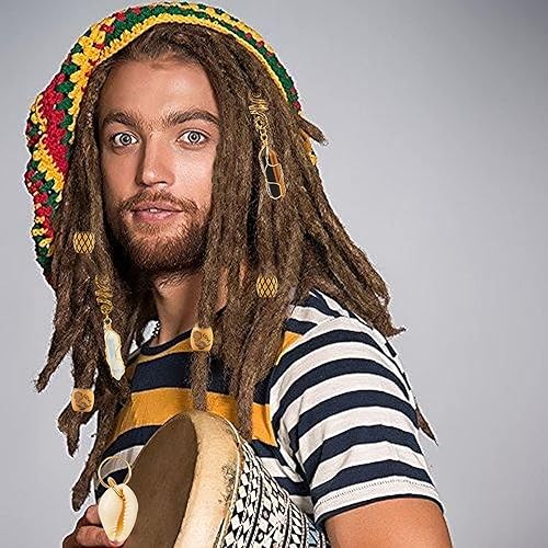 Miniatura 9 de Messen Rastas Joyería Alambre De Cristal Trenzas Envueltas Accesorios Para El Cabello Imitación Madera Perlas Puños Bobinas Anillos Colgantes De