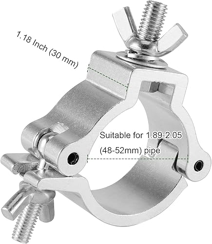 Miniatura 2 de PINGEUI Paquete de 12 abrazaderas de luz de escenario, abrazadera de iluminación de escenario de aleación de aluminio de 2 pulgadas, abrazadera O
