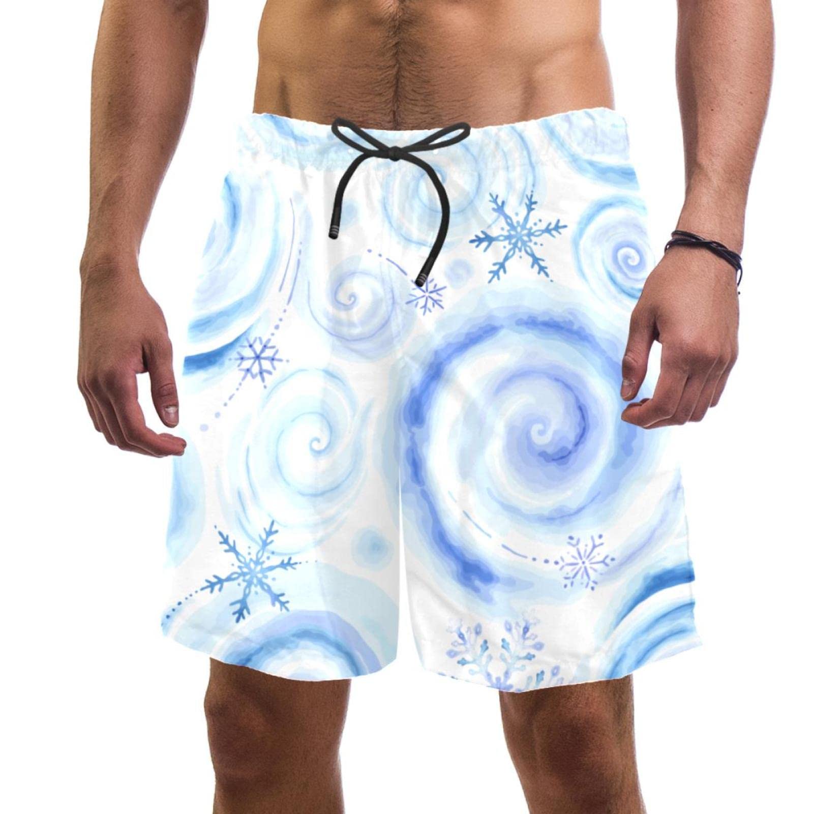 Maillots de bain pour hommes short de plage JDEZ motif flocons - 6