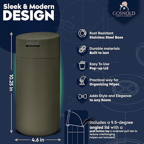 Miniatura 3 de Recipiente decorativo de almacenamiento de toallitas dispensador de toallitas recargable para cocina, baño, aula, oficina. Tapa antideslizante con