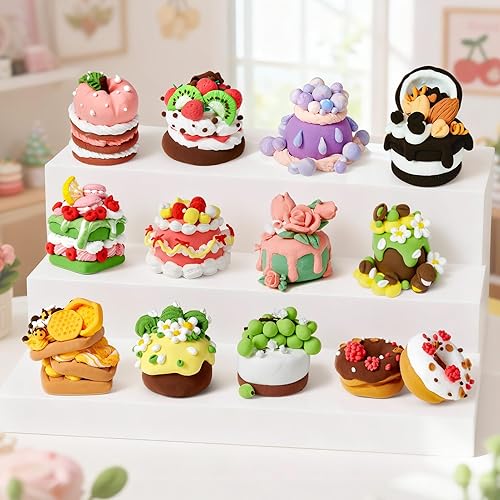 Miniatura 2 de Arcilla seca al aire para niños, kit de arcilla para modelar, 12 cajas modelo de artes mágicas y manualidades para niños con herramientas y