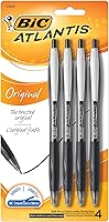 BIC Glide Retractable Ballpoint Pens, Medium 1.0mm Point, Ultra Smooth Black Ink, 4-Pack for School & Office