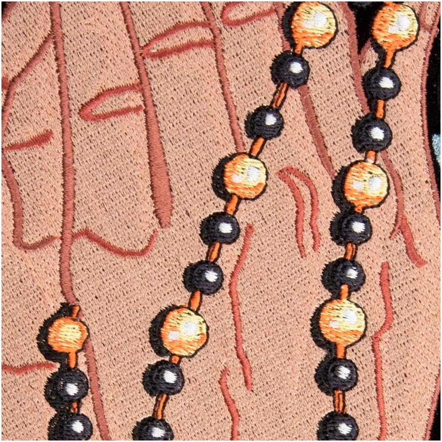 PatchStop Praying Hands Rosary Cross Iron On Patches for Clothing Jeans - 7.75x11in Large DIY Sew On Back Patch for Jackets Bags - Embroidered Decorative Christian Patches
