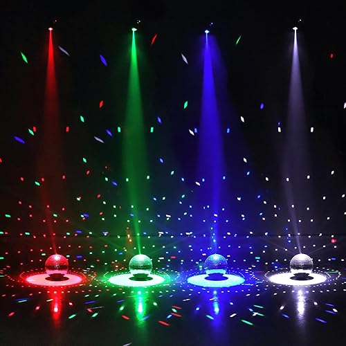 Miniatura 8 de Czgor Luz LED Pinspot, Foco para Bola de Discoteca 15W RGBW 4 en 1 Luces de Bola de Espejo con Control Remoto Luz LED Súper Brillante Pin Spot para