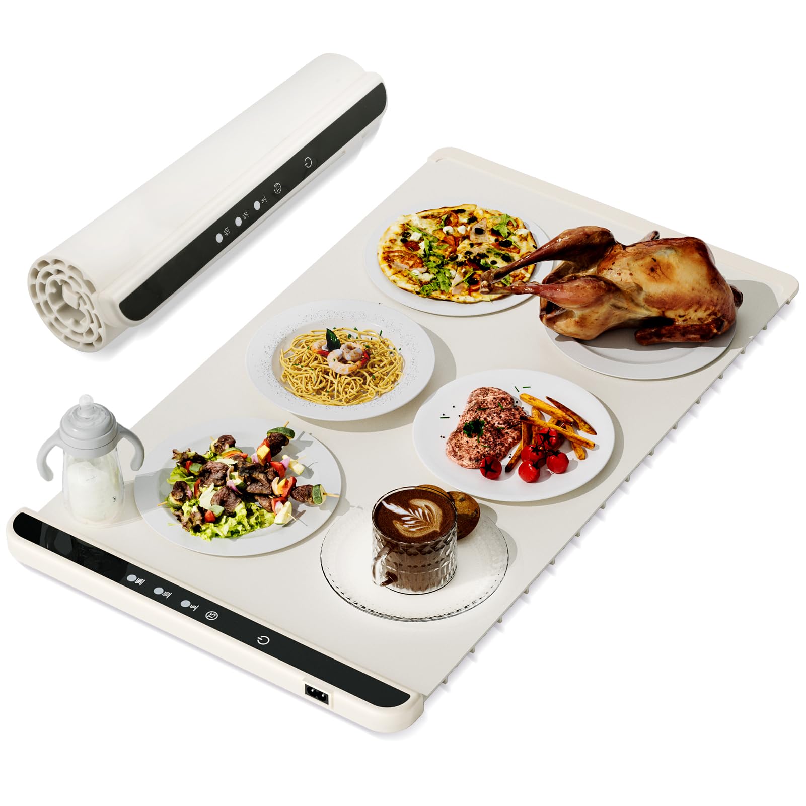 Photo 1 of Food Warming Mat for Food Warmers for Parties Buffet Servers and Warmers, Electric Warming Trays for Buffets Party, Portable Food Warmers for Food Trays Buffet Warmer Rollable & Portable Food Warmer
