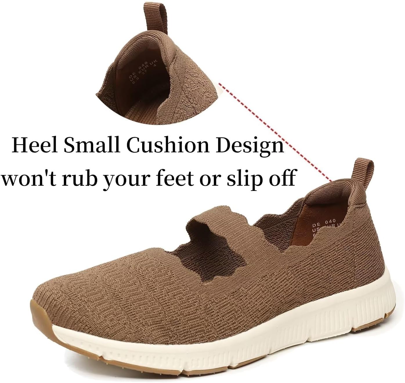 Women's Mary Jane Flats Knit Ballet Flats Comfort Casual Ballerina Walking Dressy Slip-on Shoes with Strap - Image 3