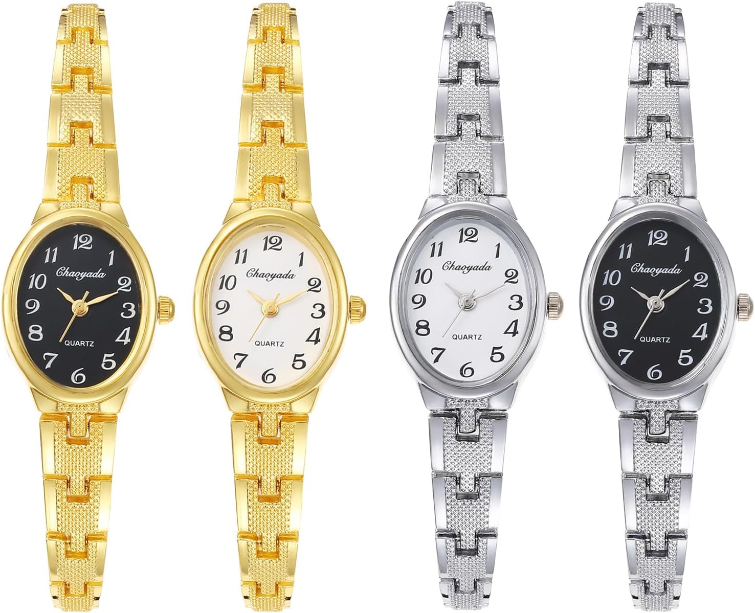 Avaner Women's Gold Bracelet Watches: Ladies Gold Silver Classic Oval Face Adjustable Stainless Steel Band Vintage Retro Elegant Quartz Wrist Watch - Image 7