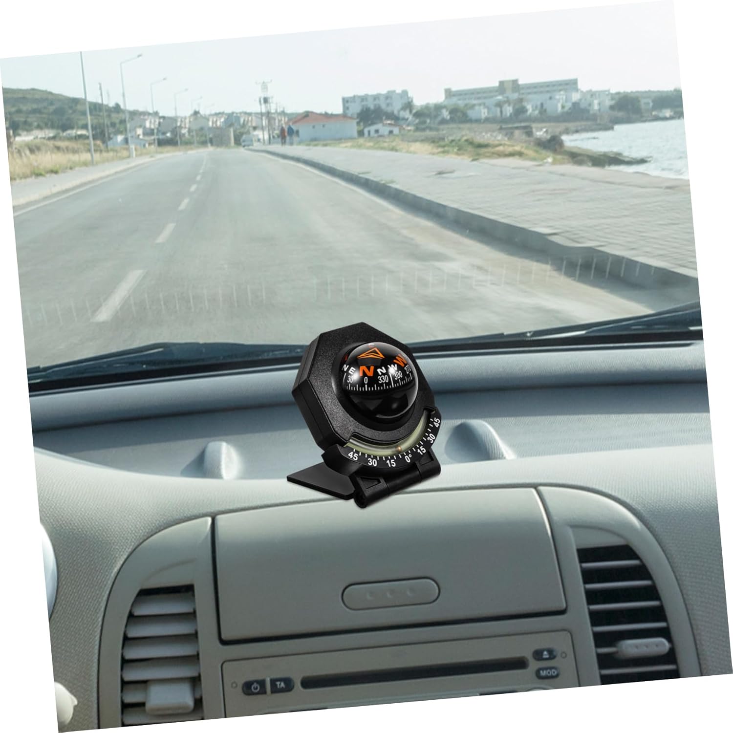 Car Compass Ball for Dashboard Easy Install Self Adhesive Auto Compass for Vehicles High Tool for Cars and Boats Stylish Decor for Outdoor Activities