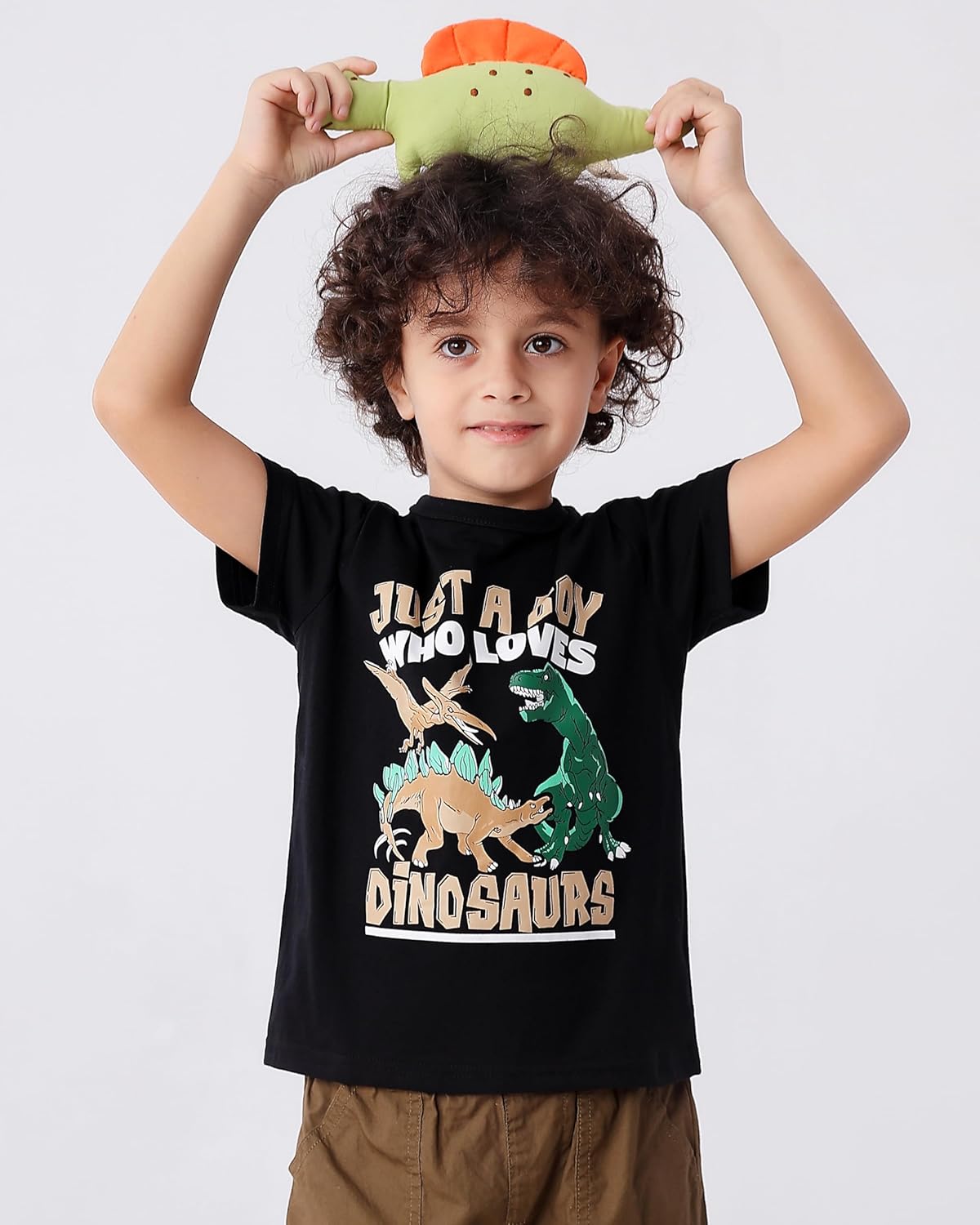 GFQLONG 3 Pack Toddler Boy Graphic Shirts, Dinosaur Short Sleeve Cotton Tshirt, Kids Summer Cars Tees Top Clothes - Image 3