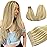 DOORES Tape in Human Hair Extensions Balayage Light Blonde Highlighted Golden Blonde 20pcs 50g Silky Straight Real Hair Extensions Tape in Skin Weft 18 Inch
