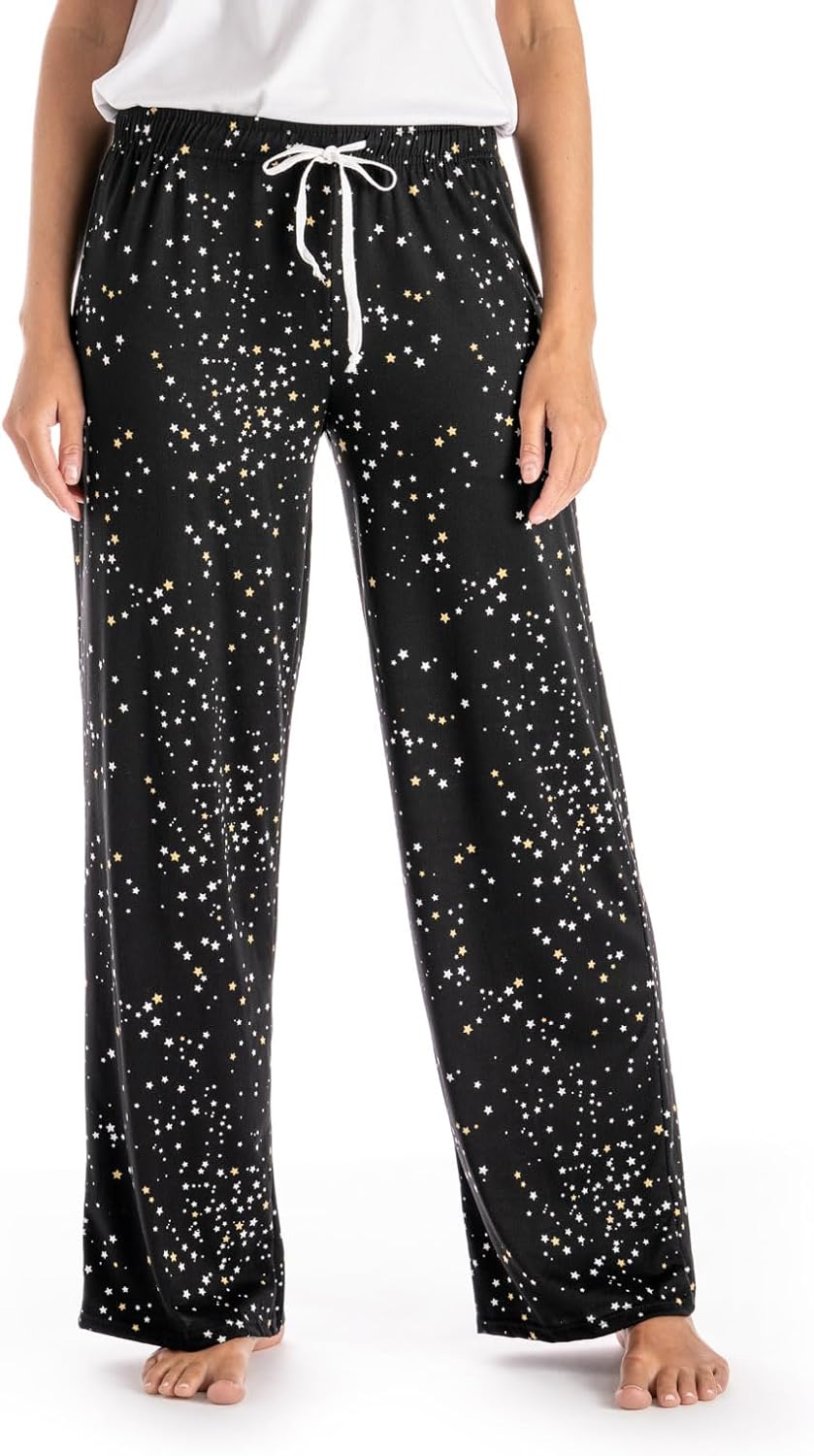 Hello Mello Signature Lounge Pants Womens Soft Pajama Bottoms Elastic Waistband Drawstring Tie