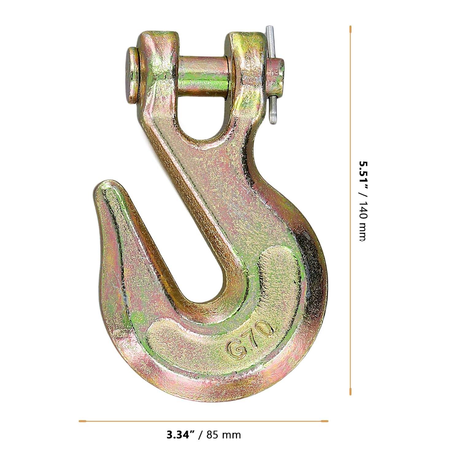 4 Pack 1/2 Inch Clevis Grab Hooks, Grade 70 Forged Alloy Steel Grab Hook Heavy Duty Chain Hook for Trailer, Truck, Winch, Rigging, 10361 LBS Capacity