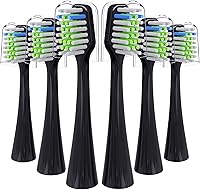 Vista 1 de Cabezales de repuesto para cepillos de dientes compatibles con WaterPik Complete Care 5.0 y 9.0 (WP-861/CC-01), 6 unidades (negro)